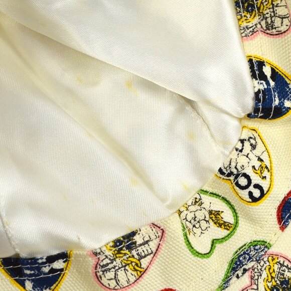 Chanel Ivory Canvas Valentine Cap Hat Small Good - Picture 7 of 12